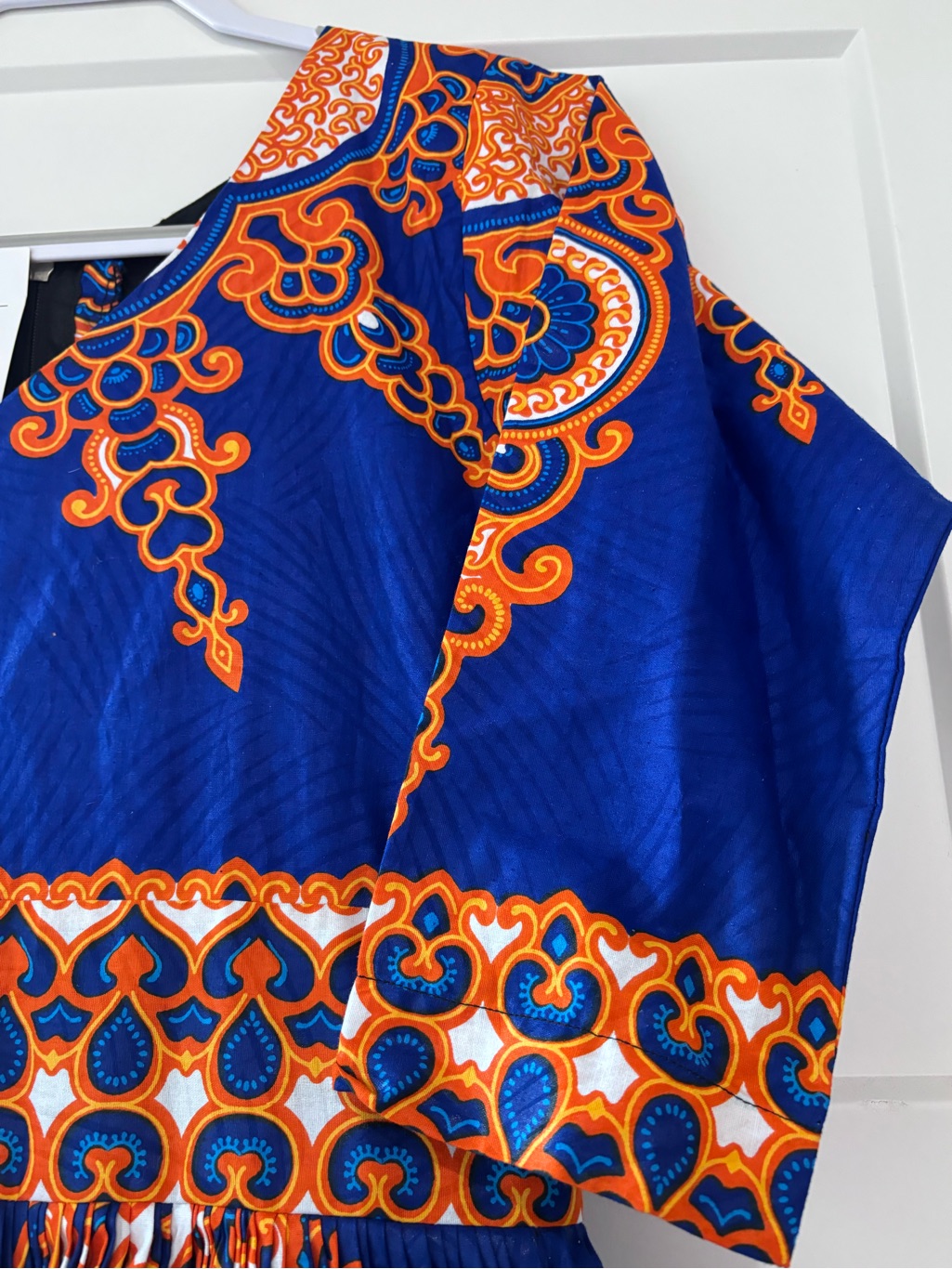 Women’s Ofuure “Victoria” Blue & Orange Printed Dress — image 5 of 8